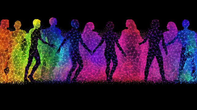 cool modern neon light inspired dance poster, wallpaper style, ai generated image