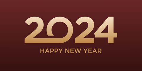 2024 Happy New Year logo design vector. trendy new year 2024 design template.