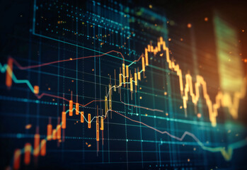 a stock market graph on a screen