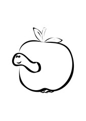 Apfel mit Wurm