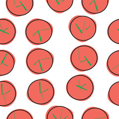 Abstract illustration with clock, time changes, seamless patter, vector