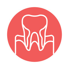 Periodontitis line icon. Isolated vector element.