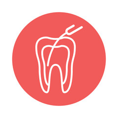 Teeth canal treatment line icon. Isolated vector element.