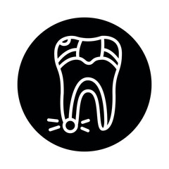 Pulpitis line icon. Isolated vector element.