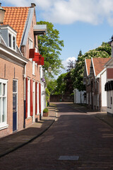 Narrow street in the center of the old city of Amersfoort.