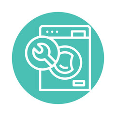 Repair washer line icon. Handyman service.Isolated vector element.
