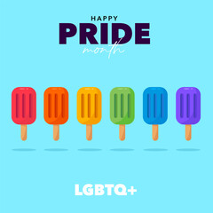 Fototapeta premium Ice cream LGBTQ colors banner. Pride concept