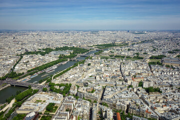 Aerial view of Paris from the Eifel tower, Paris, May 2014