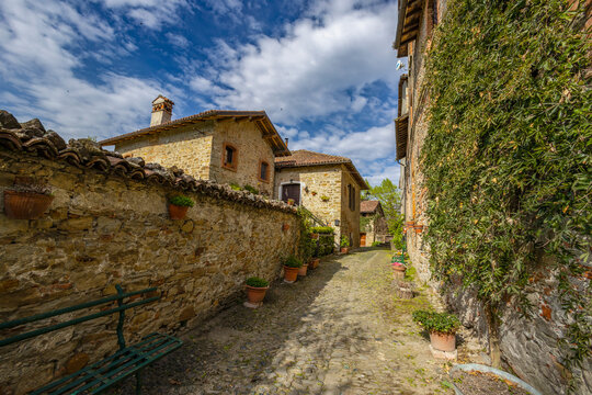 View of the small town of Tagliolo Monferrato,province of Alessandria, Piedmont, Italy
