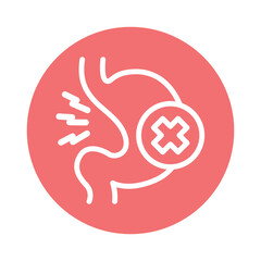 Indigestion line icon. Isolated vector element.
