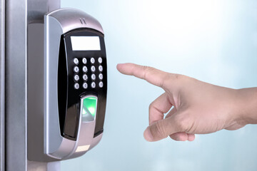 Smart electronic security fingerprint door lock system for access protection of private room in...