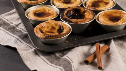 Freshly cooked egg tarts