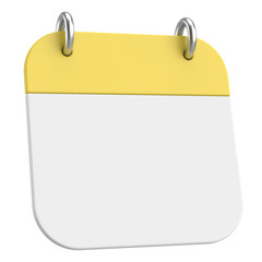 Empty calendar. 3D calendar. 3D illustration.