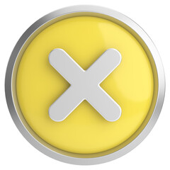 Obraz premium 3D close button. Cross sign. 3D illustration.