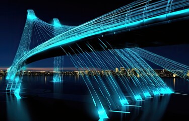 Fototapeta na wymiar architectural modern bridge, showcasing its sleek design and innovative engineering