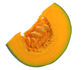 Slice pumpkin isolated on transparent white background PNG image
