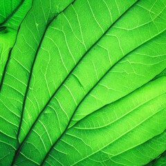 Close up of green leaf texture for background. Nature and environment concept. AI generated