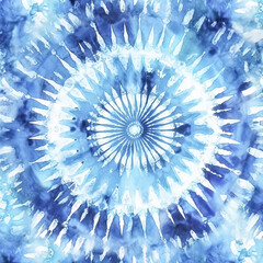 He crafted a beautiful, tie-dye pattern, filled with vibrant blues.