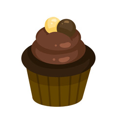 chocolate cupcake with cream
