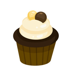 chocolate cupcake with cream