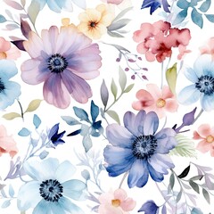 Fototapeta na wymiar Illustrated seamless pattern of various floral patterns, seamless drawing of various floral patterns, seamless pattern of various floral patterns, floral seamless pattern, pattern for wrapping paper