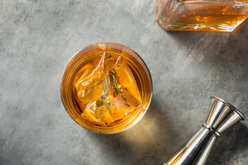 Boozy Refreshing Bourbon Whiskey on the Rocks