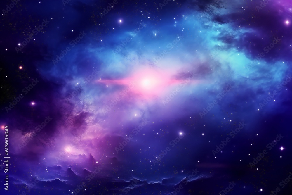 Wall mural space background with stardust and shining stars. realistic colorful cosmos with nebula and milky wa