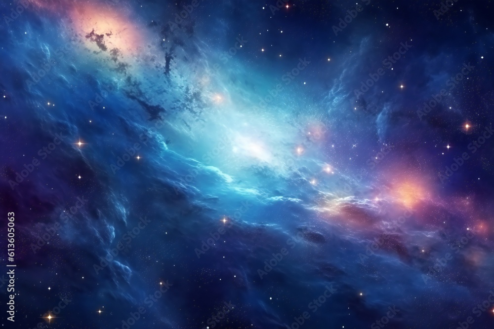 Wall mural space background with stardust and shining stars. realistic colorful cosmos with nebula and milky wa