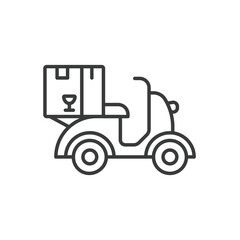 Motorcycle fast delivery line icon. Scooter Fast delivery icon. Shipping vector symbol vector illustration. Editable stroke