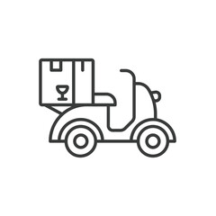 Motorcycle fast delivery line icon. Scooter Fast delivery icon. Shipping vector symbol vector illustration. Editable stroke