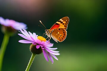 Fototapeta na wymiar butterfly on flower generative ai technology