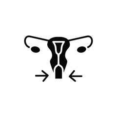 Intimate plastic female reproductive system color line icon. Outline pictogram for web page.