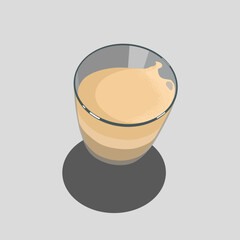 Vector illustration of coffee latte in a glass - 613607410