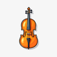 Naklejka na ściany i meble Playful cartoon Cello sticker Illustrations in minimalist detailed style