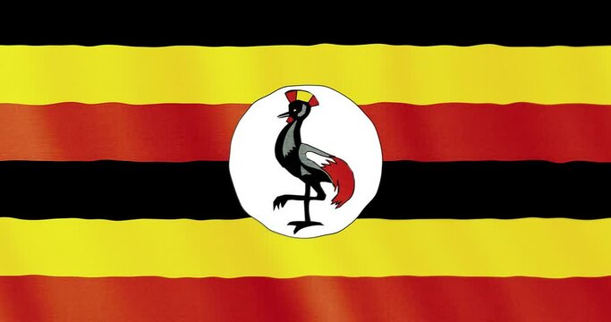 4k seamless loop animation with the flag of Uganda. Ugandan flag backdrop seamless animation.