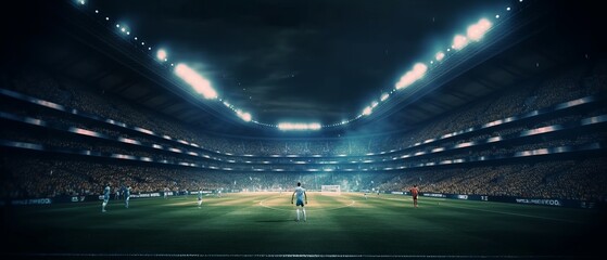Football stadium. Champions Cup. Concept of excitement and energy. Generative AI