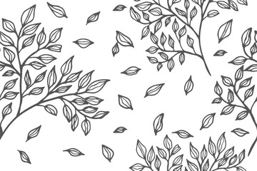 Fototapeta premium Seamless pattern with hand drawn floral elements.