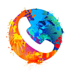 Telephone receiver in a circle icon