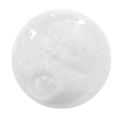 Soap foam round shape on a white background. Shampoo or detergent drop isolate