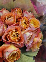 bouquet of roses closeup paper  look 