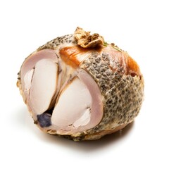 Guinea fowl meat isolated on white background. Generative AI
