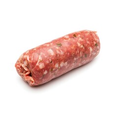 Italian sausage meat isolated on white background. Generative AI
