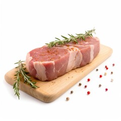 Pork tenderloin meat isolated on white background. Generative AI