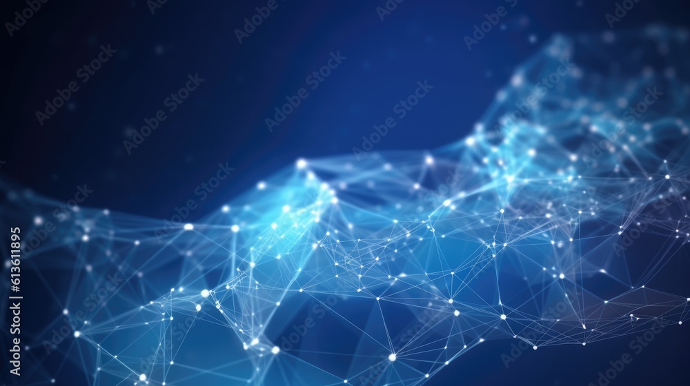 Poster 3d network connections with plexus design background. generative ai aig21.