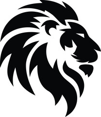 Naklejka premium Lion face logo icon