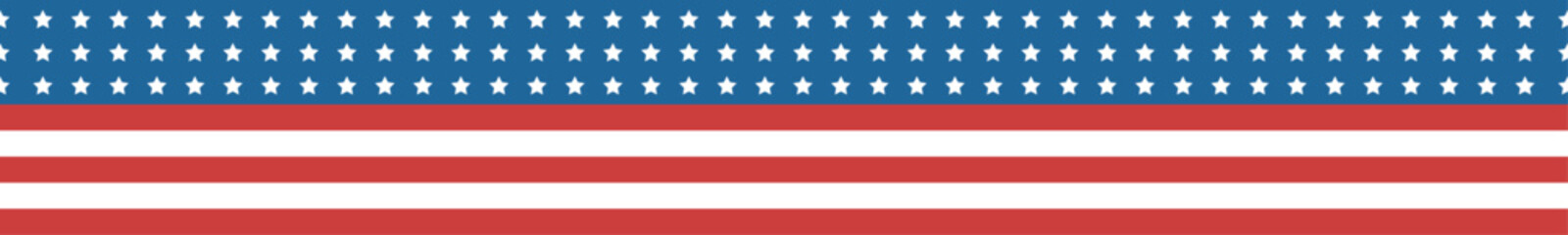 Seamless border ribbon with USA flag. Independence Day decoration.