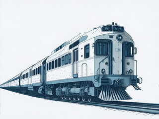 Fototapeta premium Train drawing. AI generated illustration