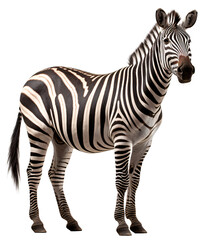 Fototapeta na wymiar Zebra isolated on the transparent background PNG. AI generative.