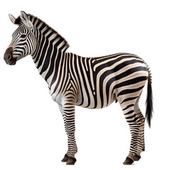 Zebra isolated on the transparent background PNG. AI generative.