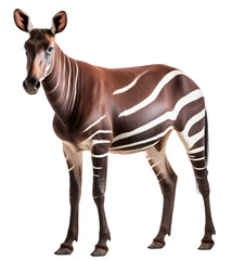 Okapi isolated on the transparent background PNG. AI generative.